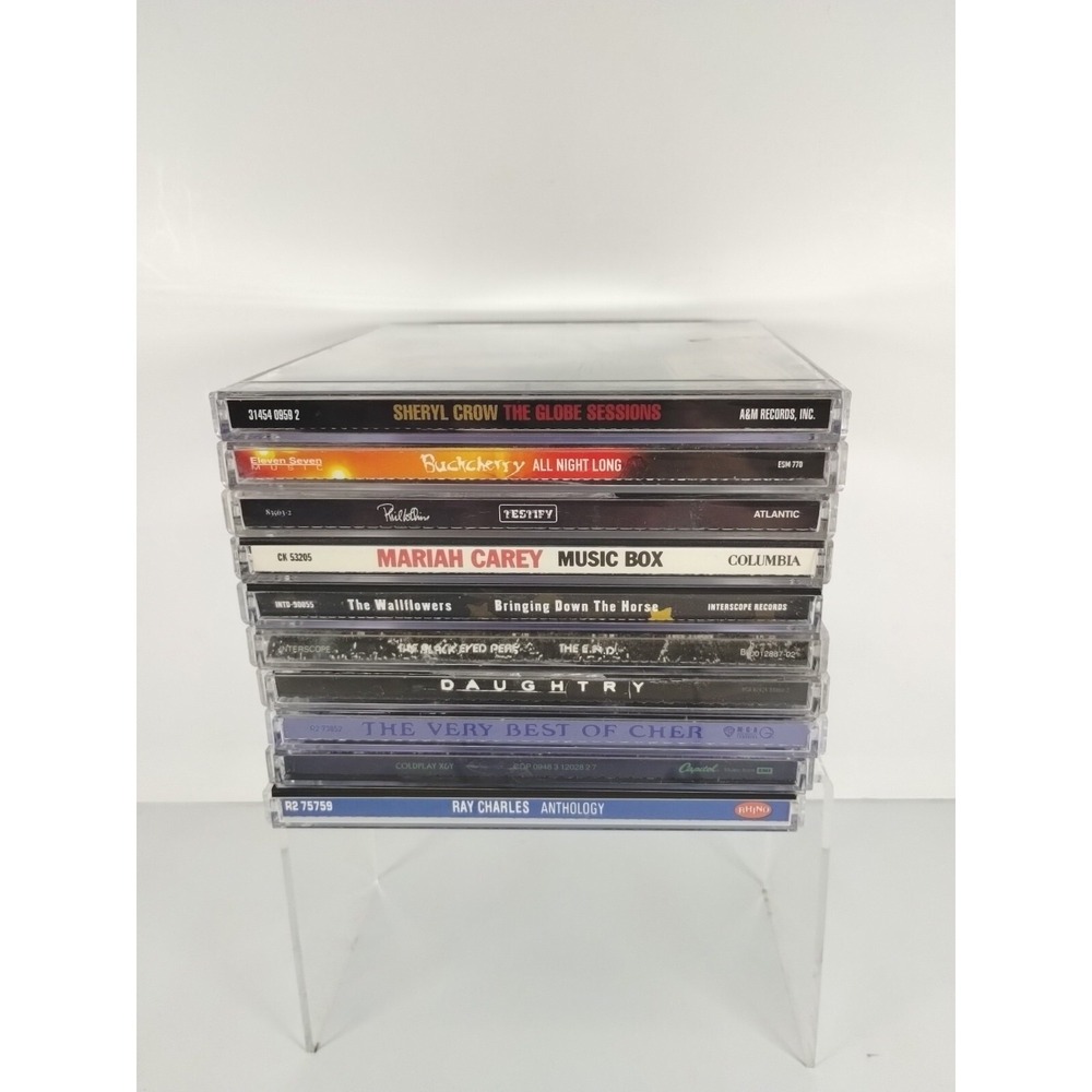 Lot of 10 CDs Sheryl Crow Mariah Carey The Wallflowers Daughtry CHER Ray Charles
